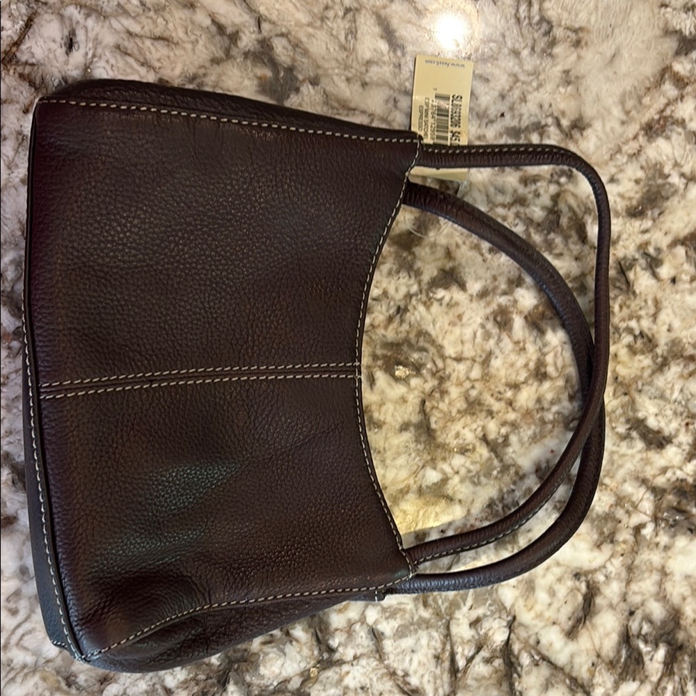 Fossil Brown Leather Shoulder Bag with Classic Design
